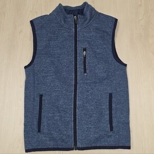 johnnie-O Navy Textured Zip-Up Vest